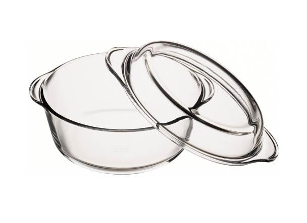 PB Borcam Round Glass Casserole Dish with Lid 2.1 Litre 59003 (Parcel Plus Rate)