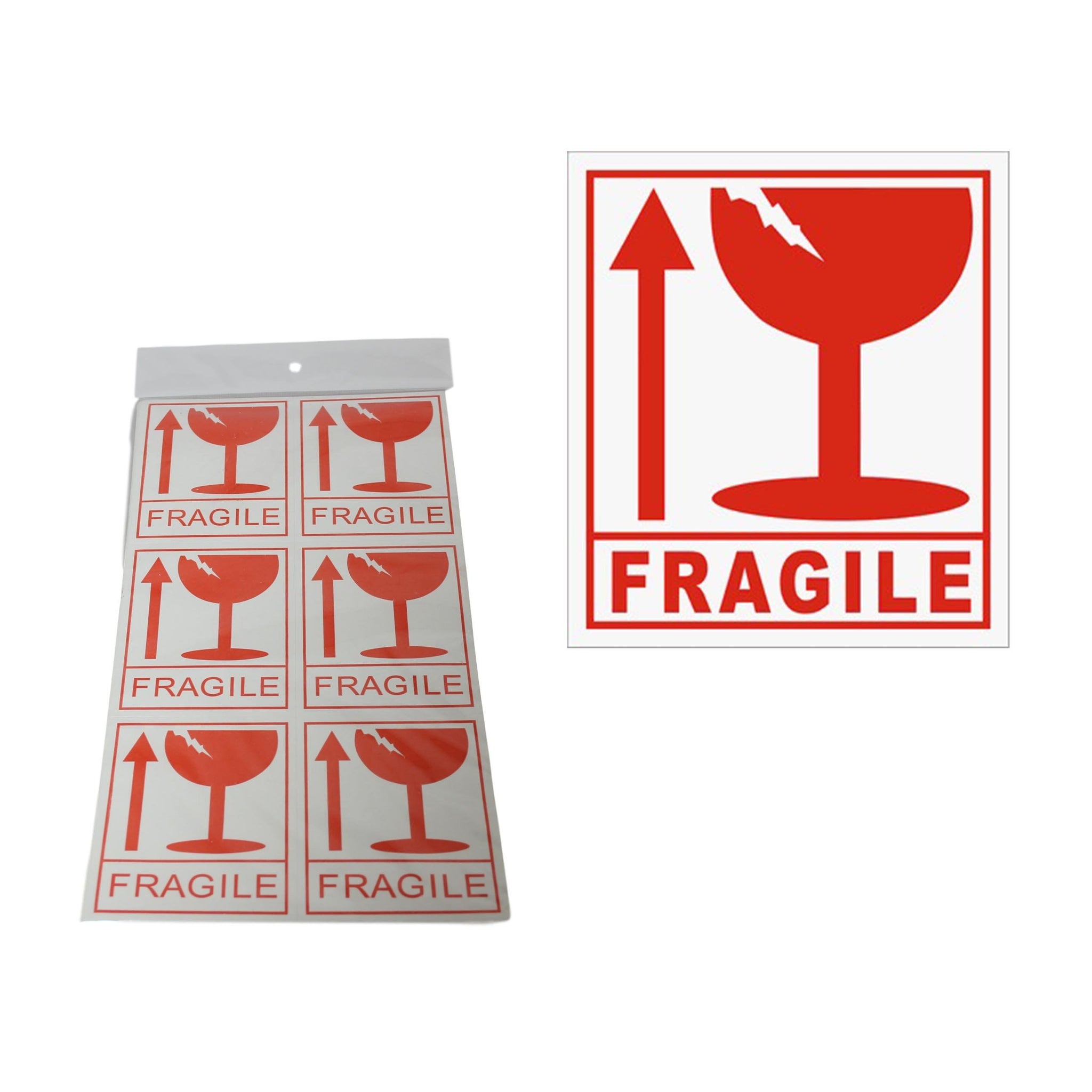 Fragile Stickers Hazard Warning Sign Adhesive Handle with Care 8.5cm 12 Pack  5908 (Large Letter Rate)