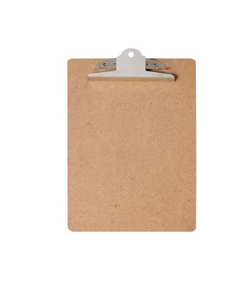 A4 Wooden Paper Menu Clipboard School Office Chrome Clip 31cm x 23cm 5926 (Large Letter Rate)