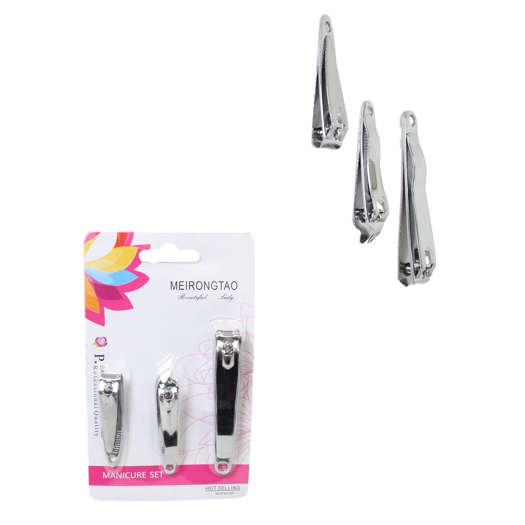 Manicure Nail Clipper Cutter Set of 3 Assorted Sizes 6010 (Large Letter Rate)