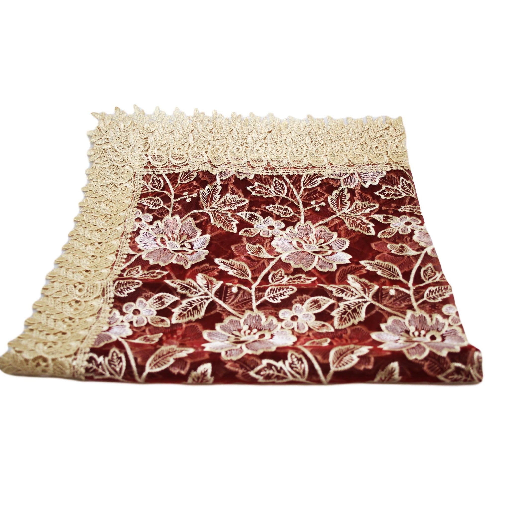 Decorative Polyester Traditional Moroccan Lace Floral Table Cloth Cover Runner 85 x 85 cm Assorted Colours and Designs 6038 (Large Letter Rate)