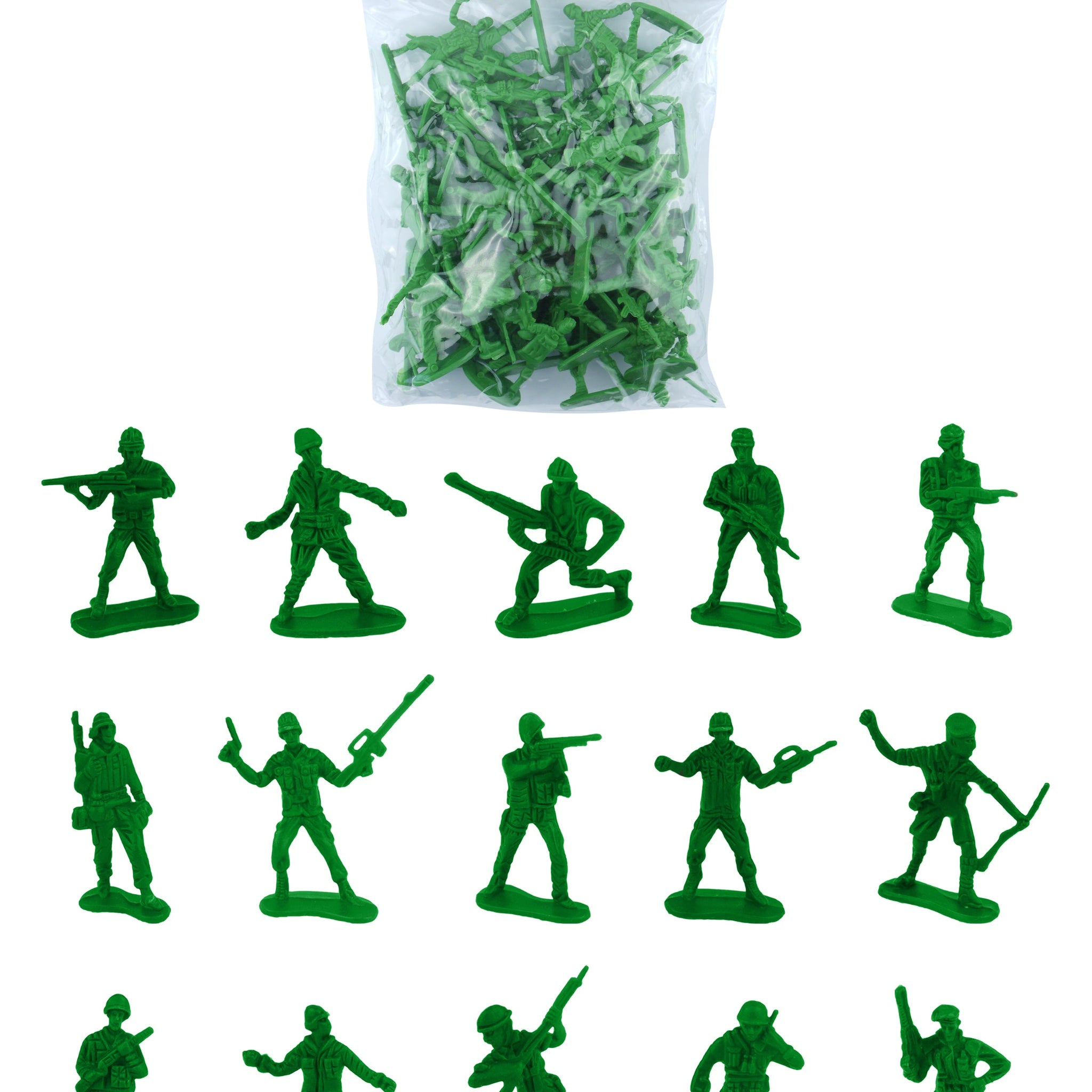 Pack Of 50 Toy Soldiers Assorted Sizes and Designs 3-7cm B65035 (Parcel Rate)