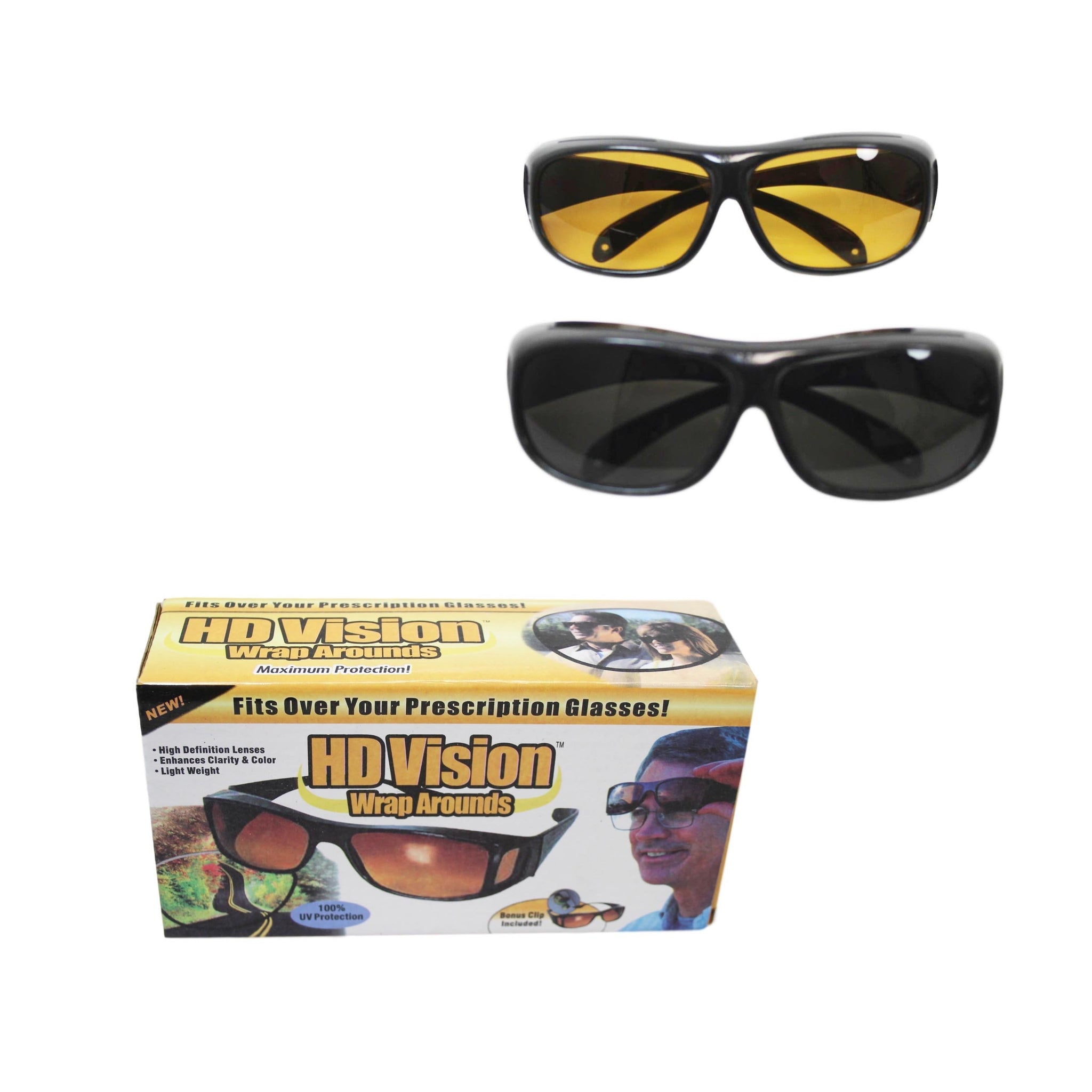 HD Vision 100% UV Protection Frames 2 Pack Light Weight Safety Glasses 6166 (Parcel Rate)