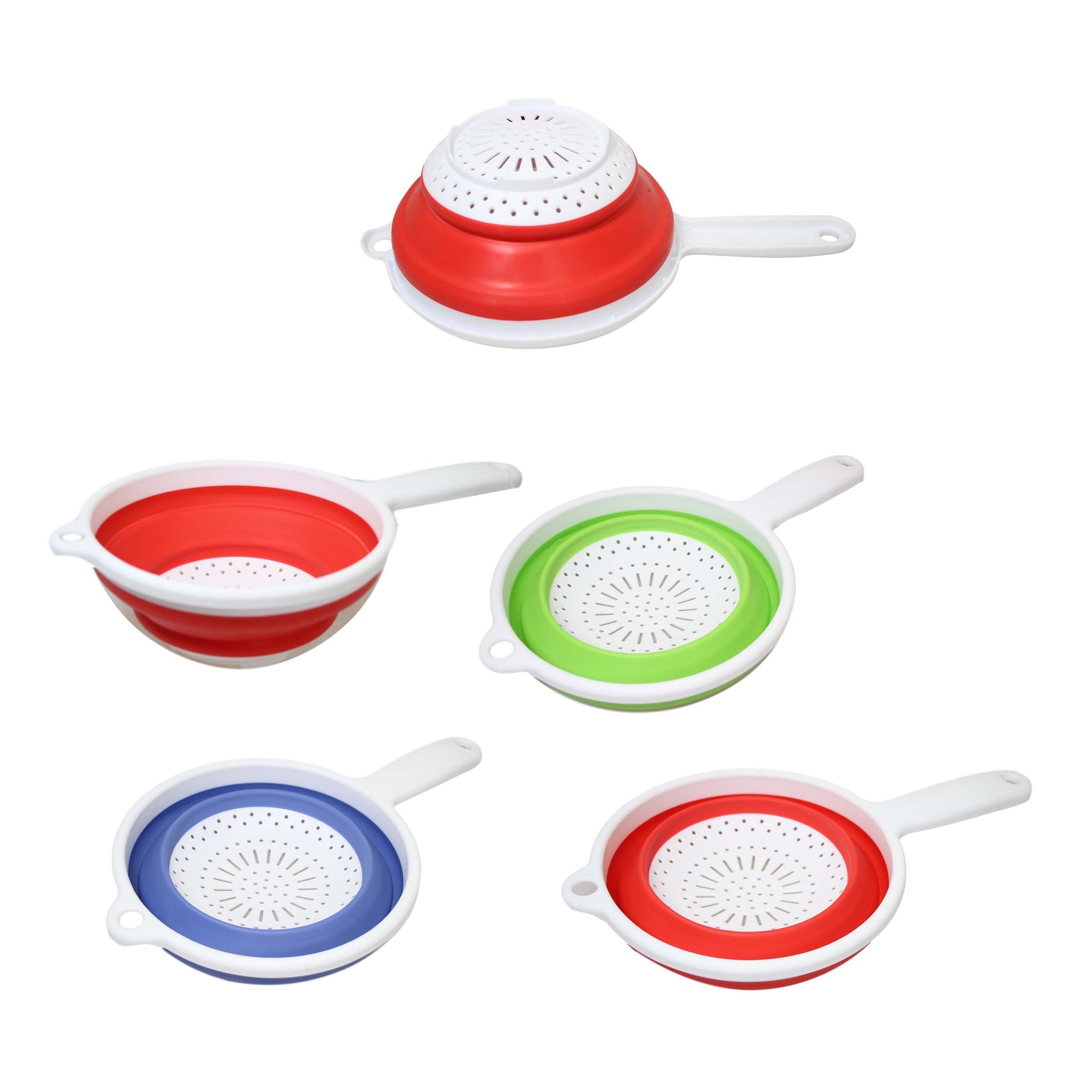 Silicone Plastic Kitchen Collapsible Colander Strainer 3 Colours 2 in 1 Strainer 6208 (Parcel Rate)