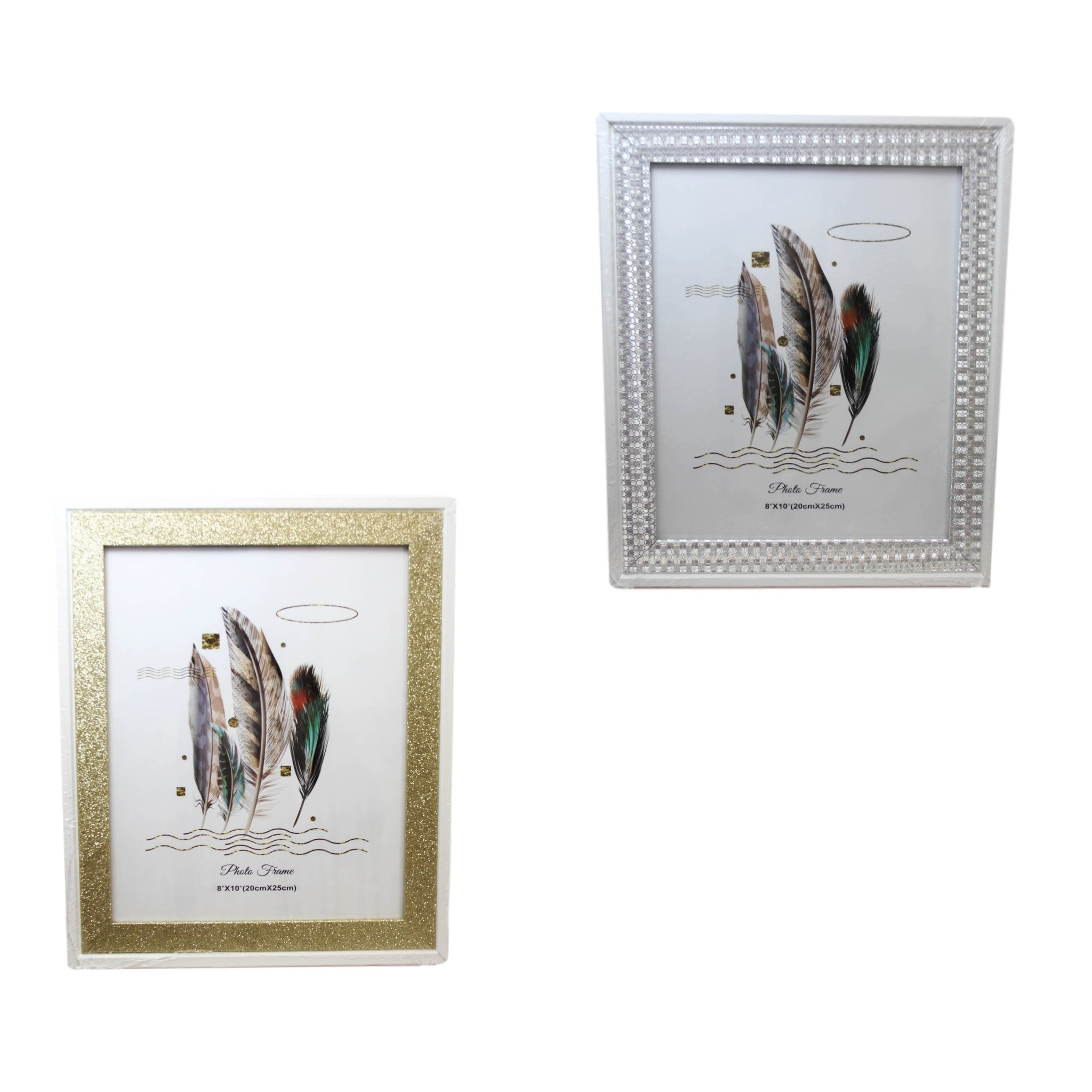 Silver / Gold Sparkly Photo Frame 20 x 25 cm Assorted Colours 6228 (Parcel Rate)