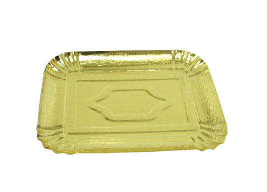 Gold Coloured Paper Party Celebrations Disposable Serving Plates Gold 24.5 x 19 cm Pack of 3 6277 (Large Letter Rate)