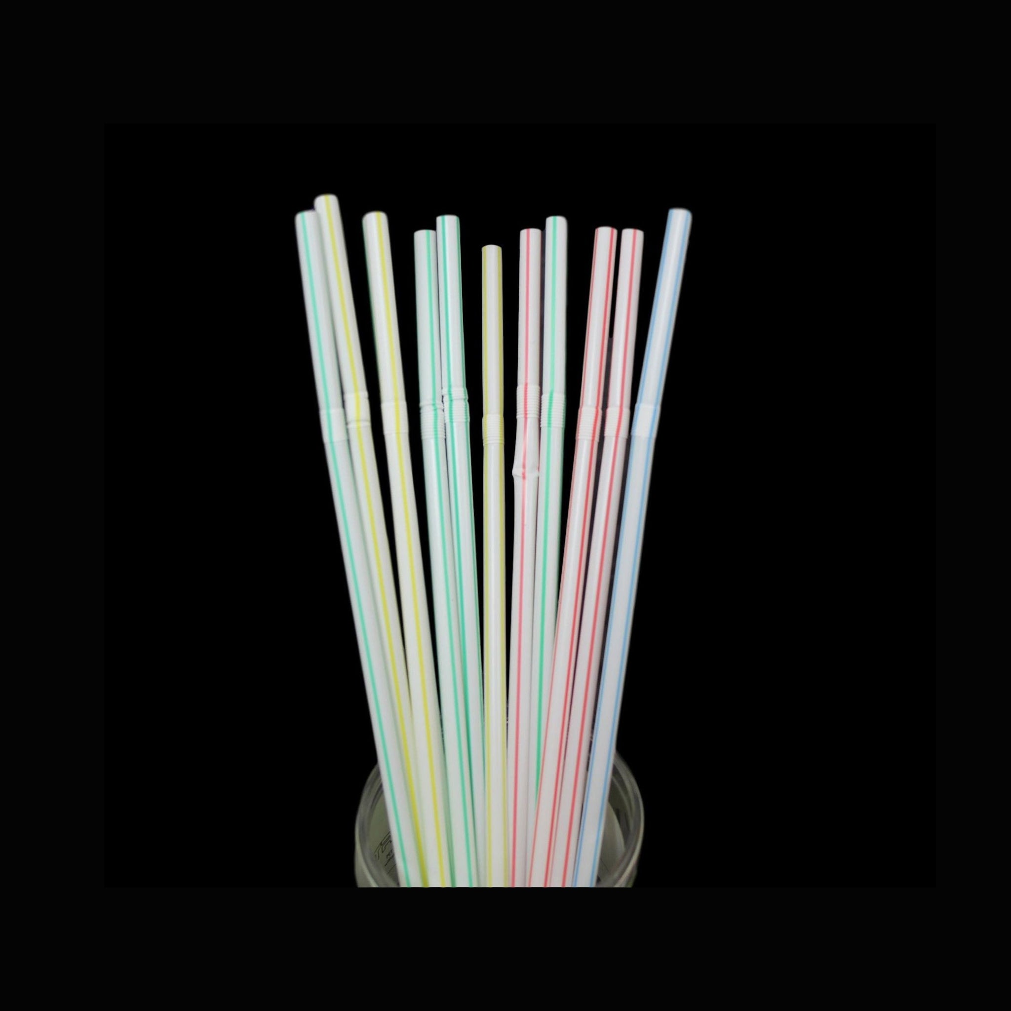 100 Pack Drinking Straw Party BBQ Liquid Drinking Straws Mixed Colours 6280 (Parcel Rate)p