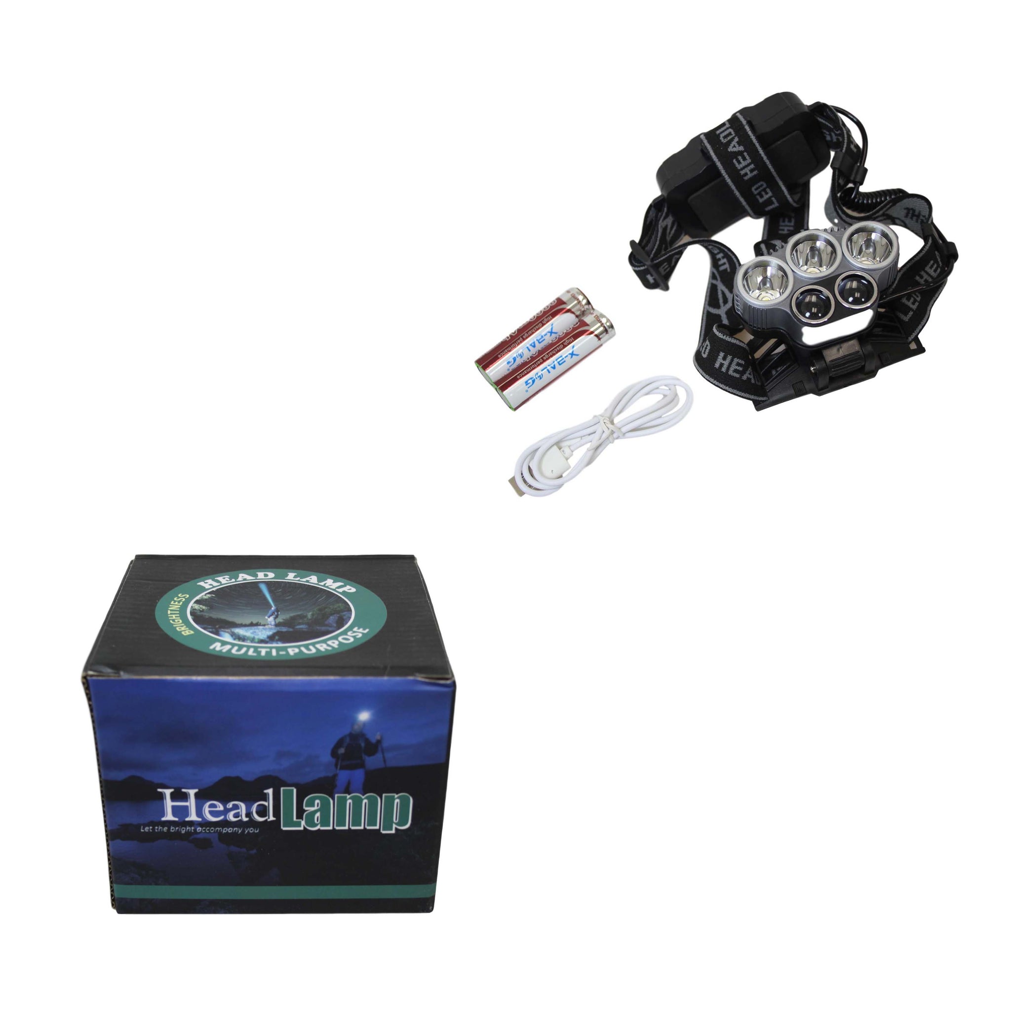 Camping Headlamp Torch Charger And Battery Powered Headlamp 6463 (Parcel Rate)