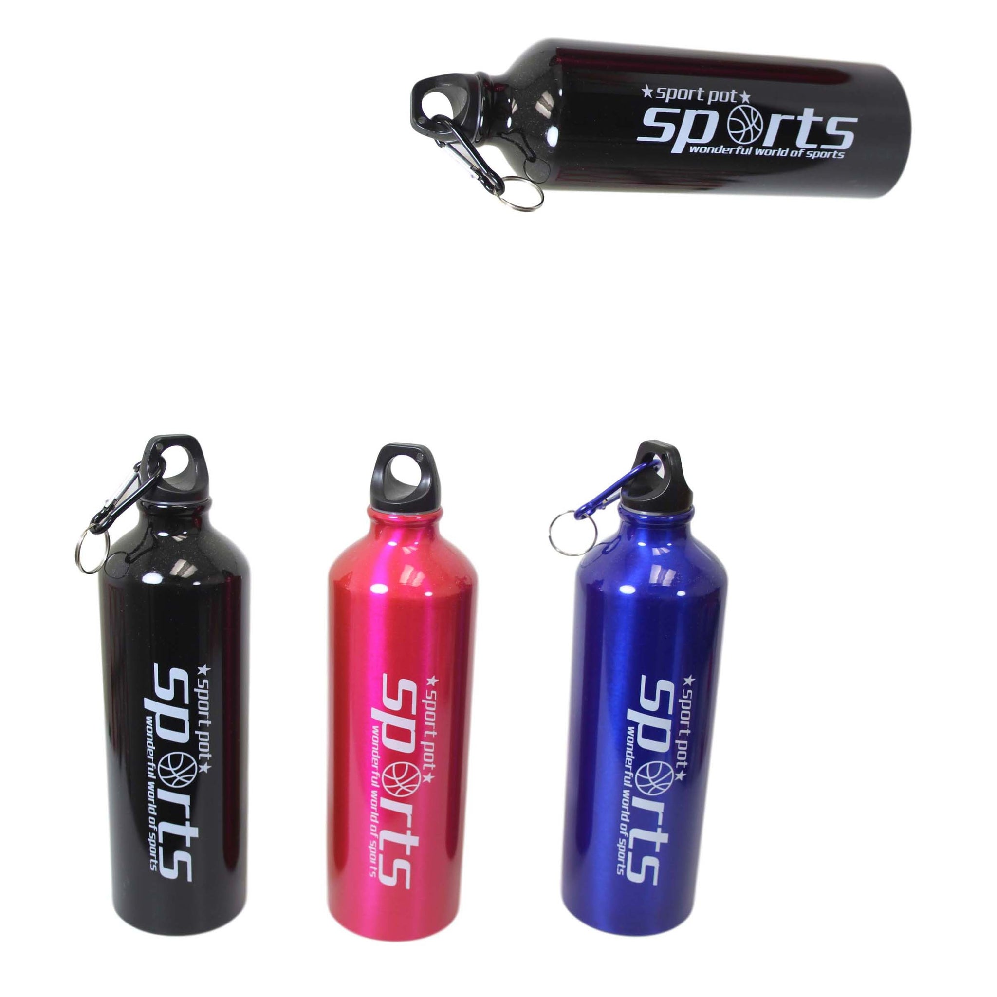 Metal Gym Sports Water Drinking Bottle Assorted Colours 22 x 7 cm 6486 A (Parcel Rate)