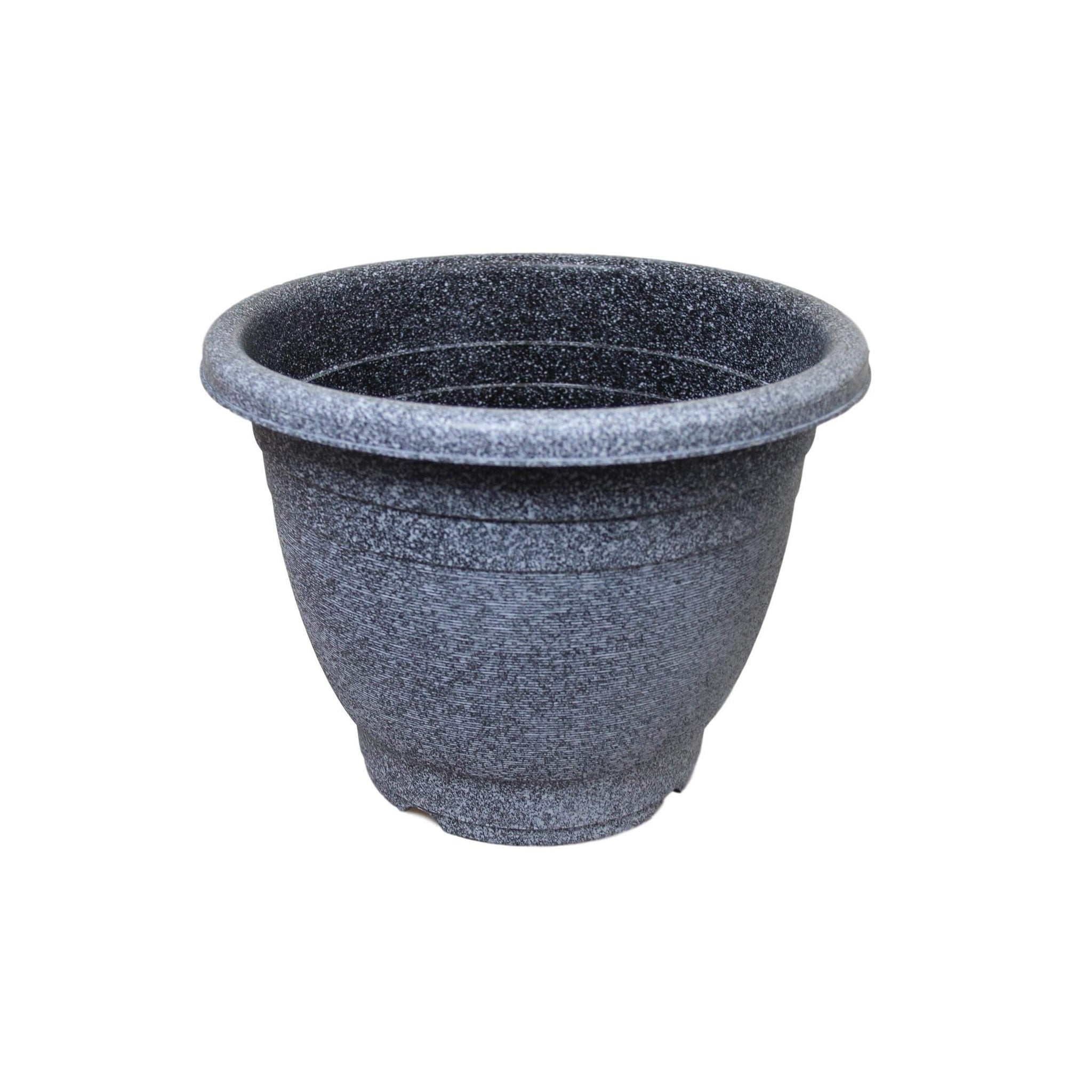 Grey Stone Style Indoor Outdoor Plastic Plant Pot 26cm x 21cm 6511 (Parcel Rate)