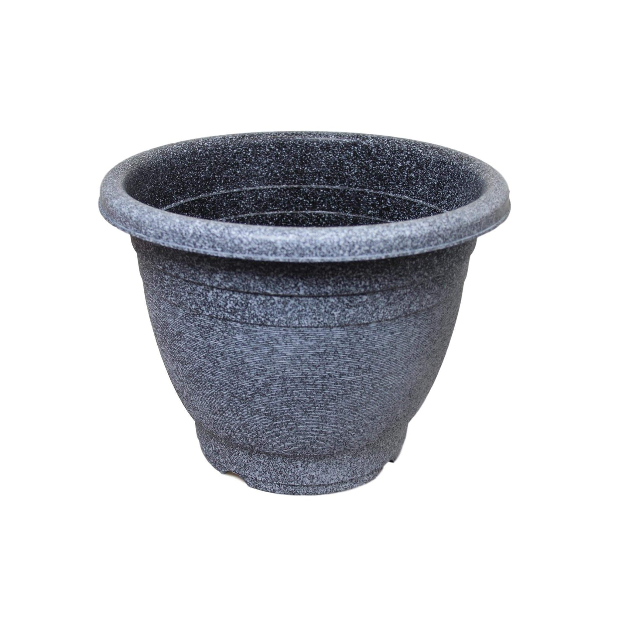 Grey Stone Style Indoor Outdoor Plastic Plant Pot 31cm x 24.5cm 6512 (Parcel Rate)