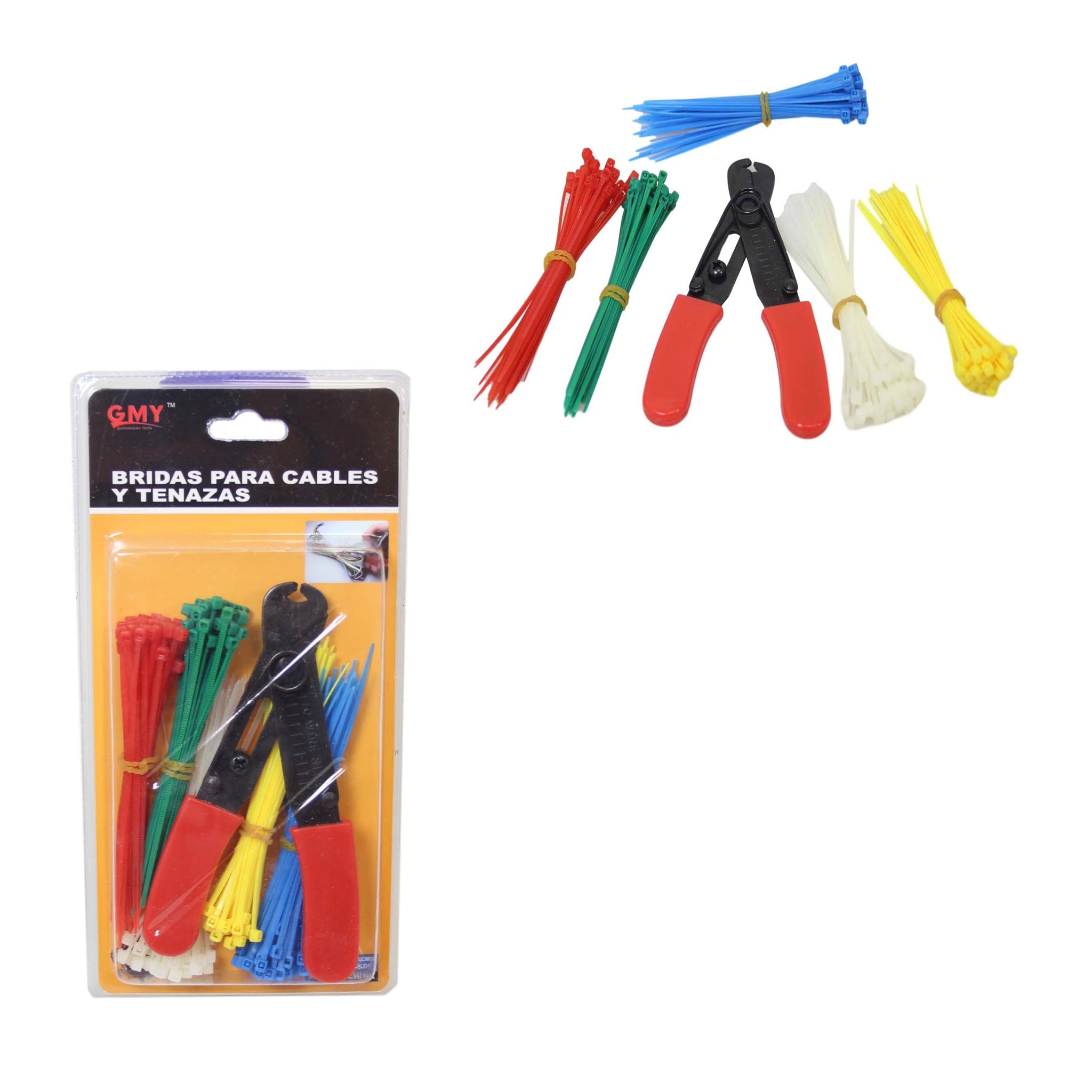 Cable Tie Set With Cutter Assorted Colour And Sizes Set Builders DIY Kit 6559 (Parcel Rate)