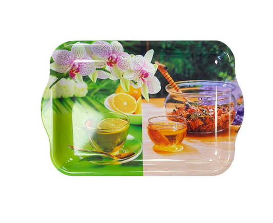 Plastic Tea Coffee Table Tray 45 x 30 cm Assorted Designs 6833 (Parcel Rate)