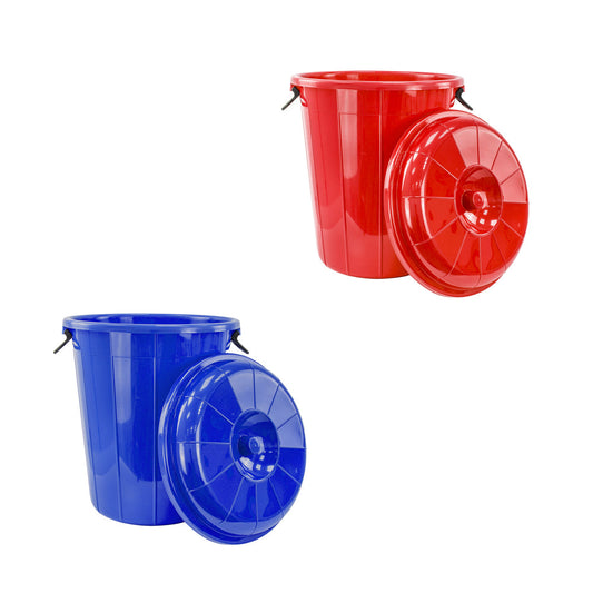 Plastic Eco Storage Drum Bin Bucket with 2 Side Handles 80L Assorted Colours 11596 (Big Parcel Rate)