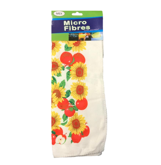 Microfibre Cleaning Cloth  with Fruit Print 30 x 40 cm Assorted Designs 6981 (Parcel Rate)