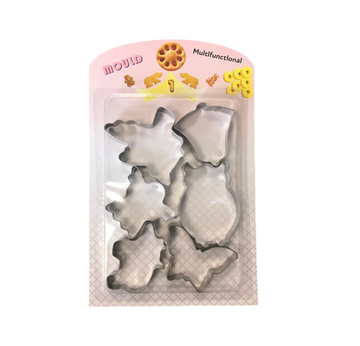 Metal Baking Cookie Cutters Moulds Pack of 6 Assorted Shapes 7063 (Parcel Rate)