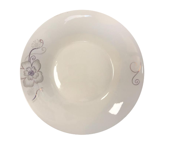 Dining Salad / Dessert Plate White Floral Design 23 x 4 cm 7074 (Parcel Plus Rate)