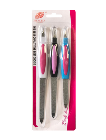 Double Sided Metal Nail File and Dead Skin Remover Pack of 3 Assorted Sizes 7140 (Parcel Rate)