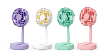 Adjustable Mini Desk Folding Fan 14 x 23 cm USB Rechargeable Assorted Colours 7154 (Parcel Rate)