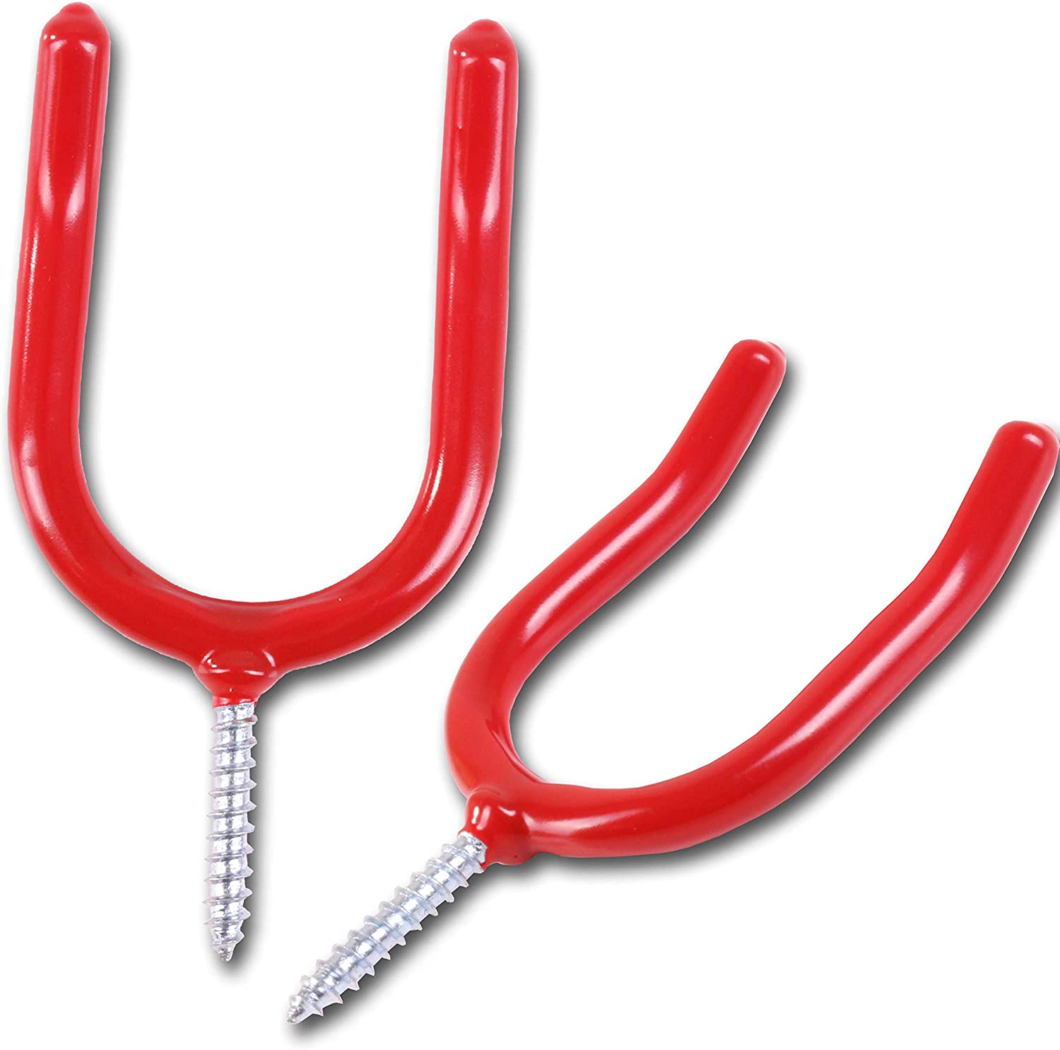 Red U Shape Tool Hooks Plastic Coated 10cm 3pc 3144 (Parcel Rate)