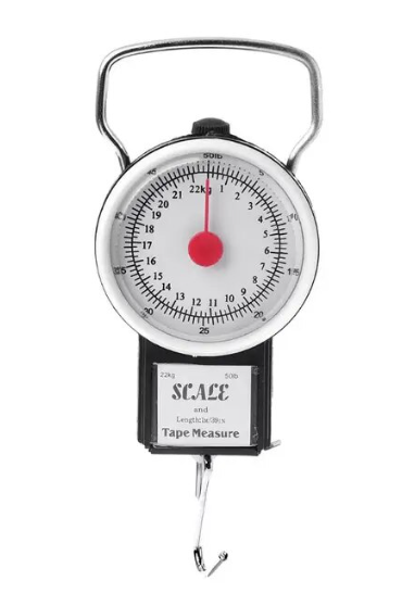 Portable Mechanical Luggage Weighing Scale with Tape Measure 22kg 11 x 7.5 cm 7240 (Large Letter Rate)