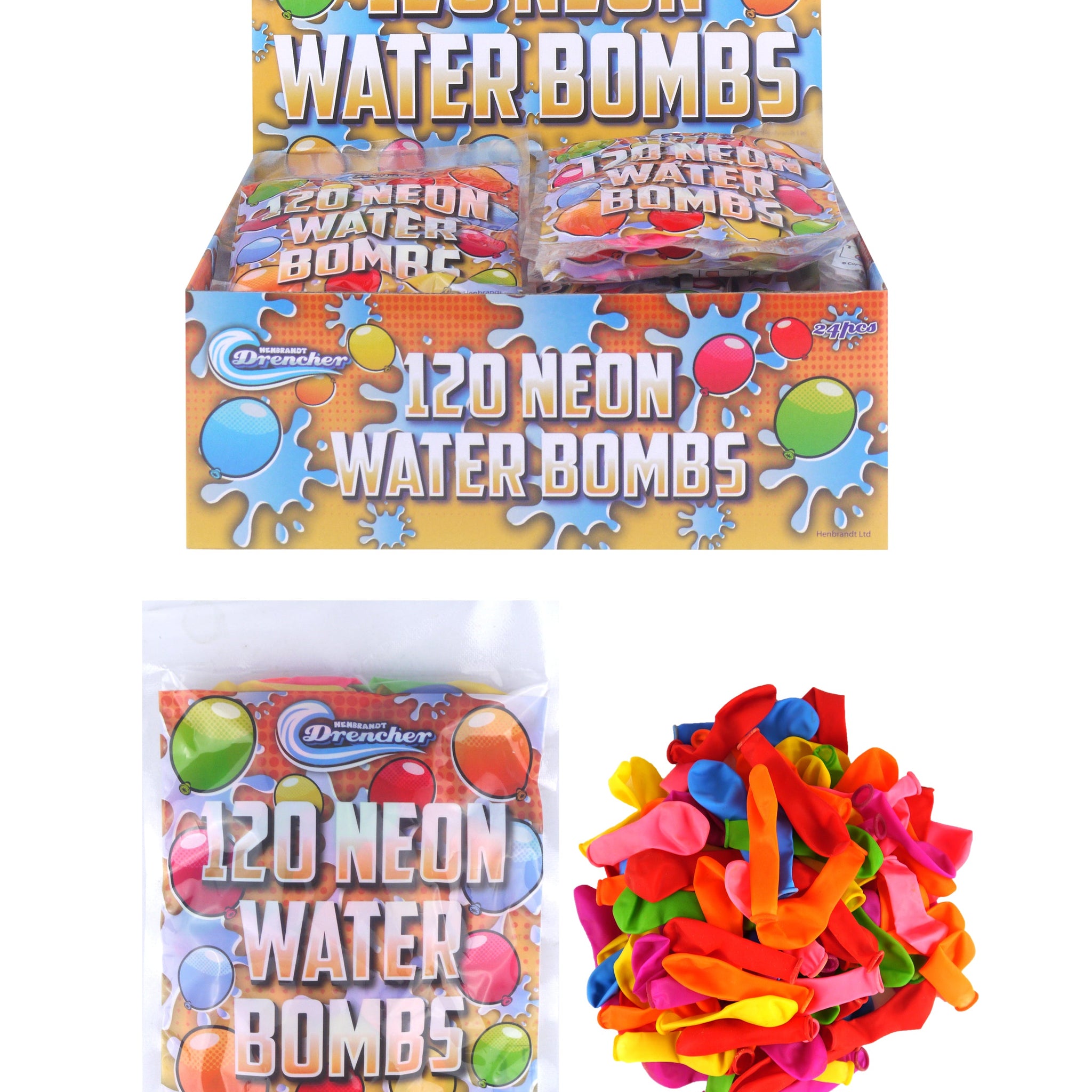 120 Pack Outdoor Fun Neon Water Bombs R51174 (Parcel Rate)