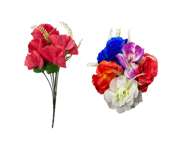 Plastic Artificial Flowers Carnation Inspired 38 cm Assorted Colours 7319 (Parcel Rate)