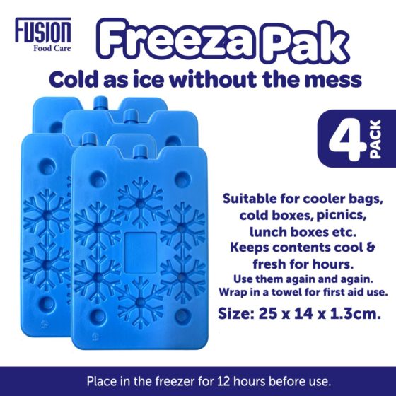 Freezer Ice Pack 24 x 15 x 1.3 cm Set of 4 Assorted Colours 7329 (Parcel Rate)