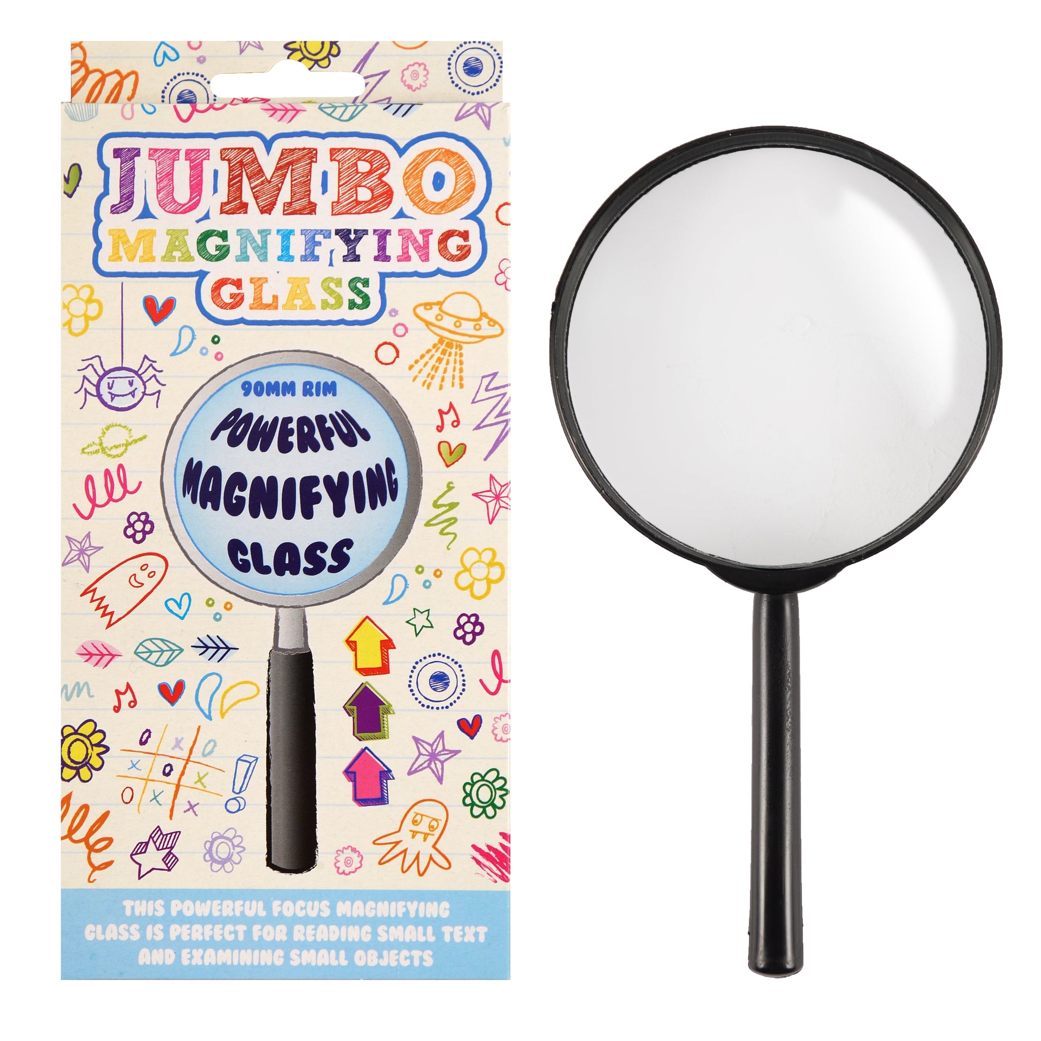 Jumbo Magnifying Glass 90mm Ring 17.5cm S38015 (Parcel Rate)