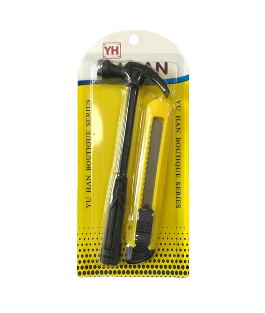 DIY Tools Set of 2 Hammer and Stanley Knife 7664 (Parcel Rate)