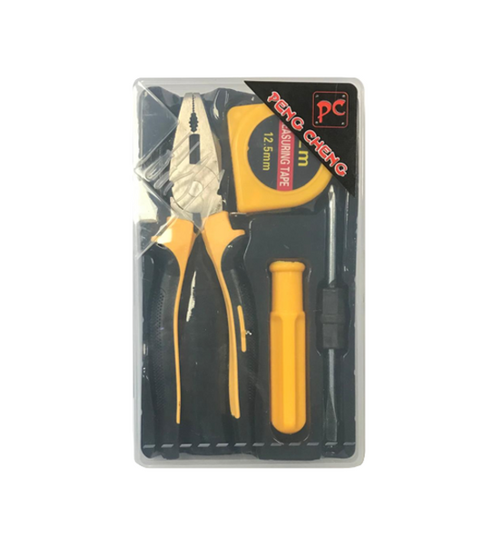 DIY Boxed Tools Kit Set of 3 Pliers Screwdriver Measuring Tape 7667 (Parcel Rate)