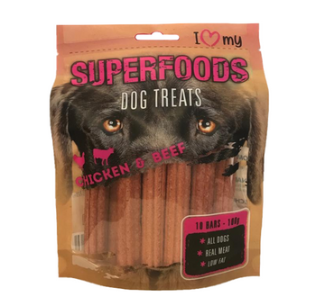 Pet Dog Treats Superfoods Chicken & Beef 100g 77060 (Parcel Rate)