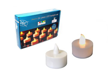 Plastic LED Flameless Tealight Candle 3.7 cm White 7721 (Parcel Rate)