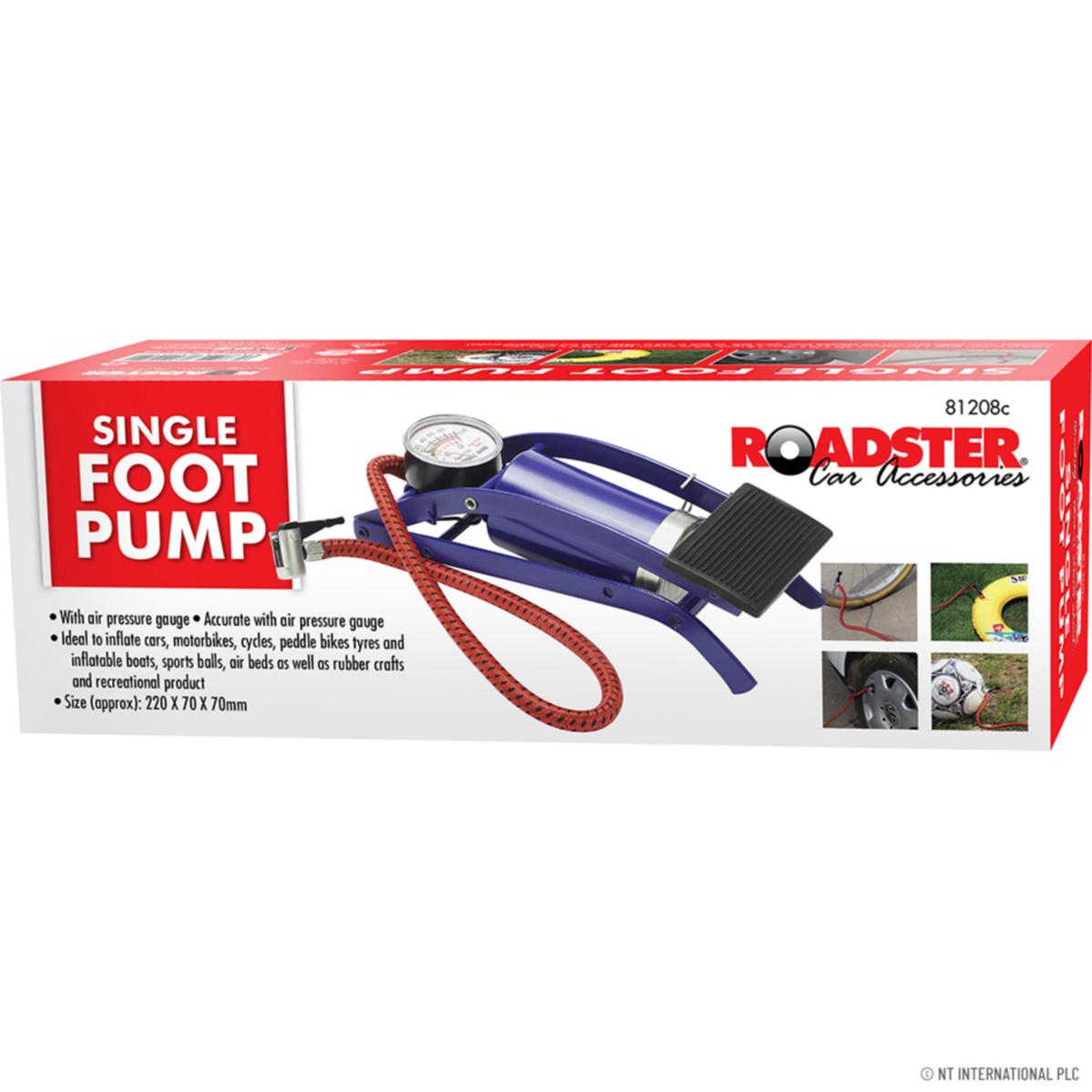 Single Foot Pump With Gauge In Box 81208C (Parcel Rate)