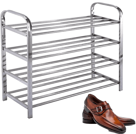 4 Tier Stainless Steel Shoe Storage Display Rack 70 x 60 x 23 cm 6213 A (Parcel Rate)