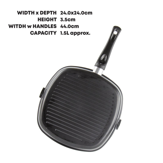 SQ Professional Ultimate Carbon Steel Non Stick Grill Pan Square 24 cm 8540 A  (Parcel Rate)