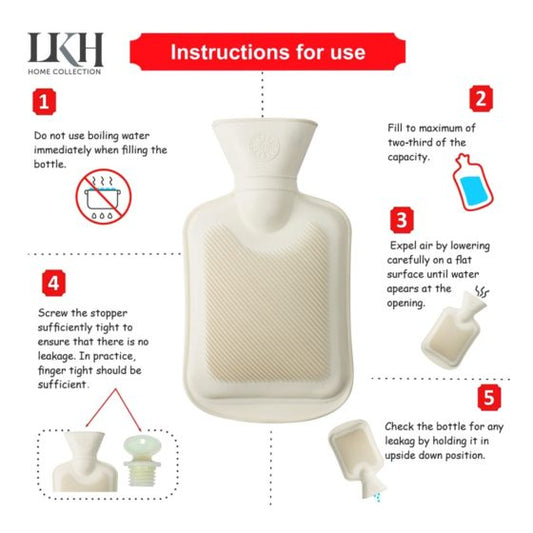 DGI Rubber Hot Water Bottle 1.0L 26 x 15cm 9250 (Parcel Rate)