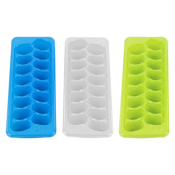 Plastic Ice Cube Tray Mould 29 x 12 x 5cm Assorted Colours 9676 (Parcel Rate)