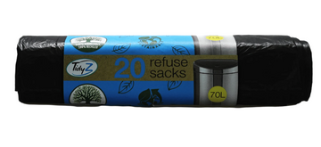 Refuse Sacks Bin Bags 70 Litre Roll of 20 B0248A (Parcel Rate)