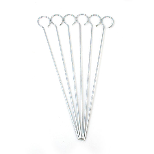 Metal BBQ Skewers Kebab Sticks 25cm Pack of 6 3481 (Parcel Rate)