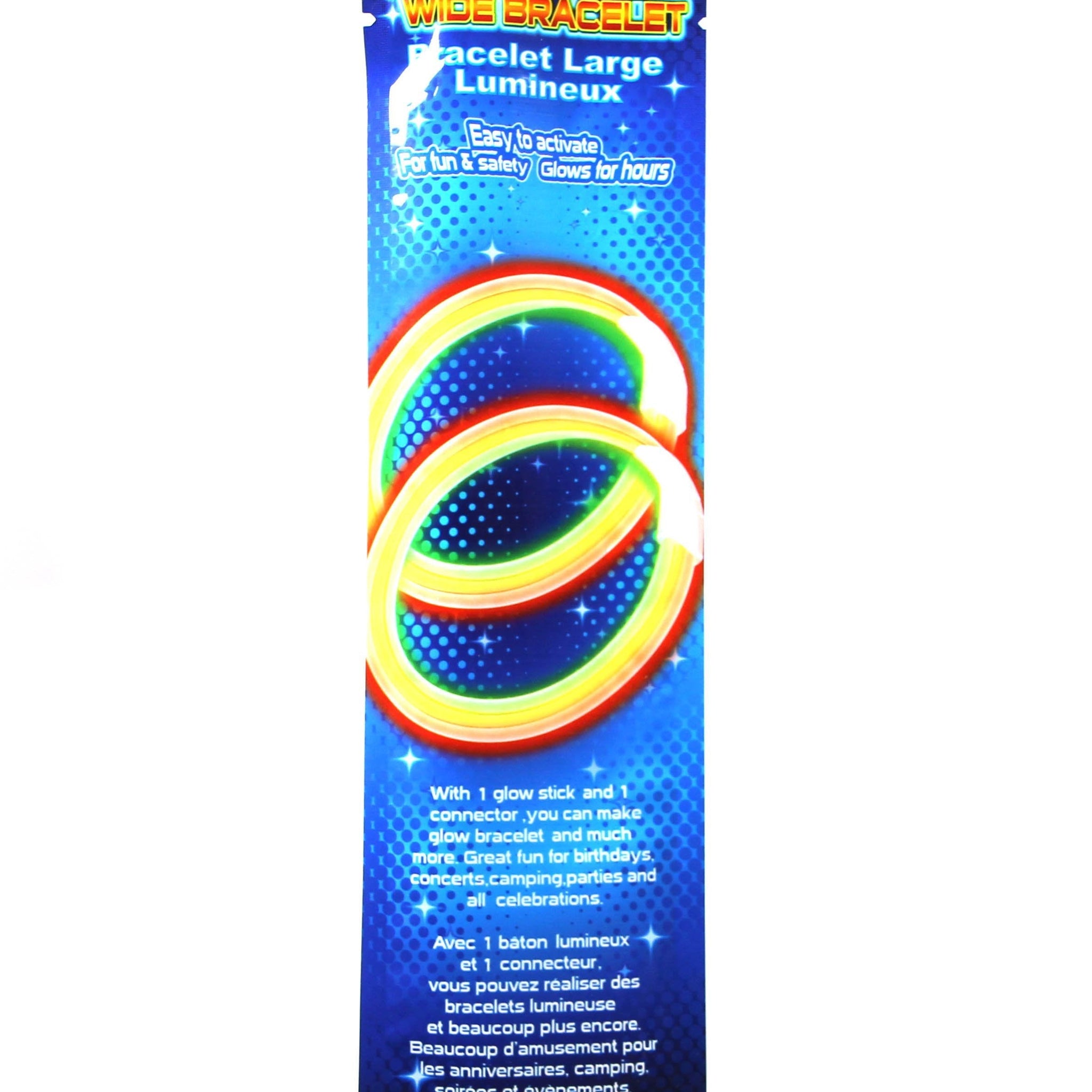 Glow In The Dark Triple Wide Stick Bracelet Assorted Colours 5259 (Parcel Rate)