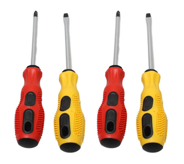 Red Phillips and Flathead Screwdriver Set 4pcs 16 / 20 cm 6924 (Parcel Rate)