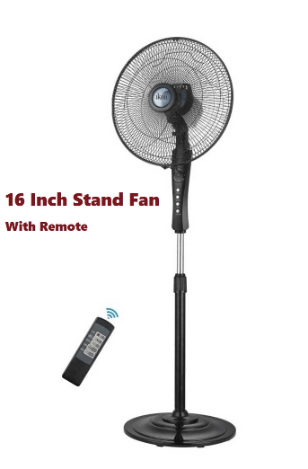 Pedestal Fan Cooling 16" Inch 3 Speed Oscillating Floor Standing Remote Control SF16CR (Big Parcel Rate)