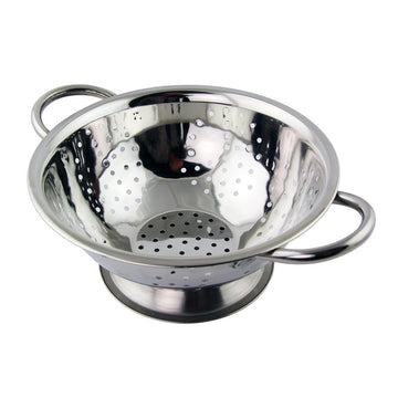 Stainless Steel Kitchen Colander Drainer Strainer With Handle Food Prep 24cm 3227 (Parcel Rate)