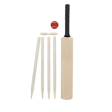 Cricket Set Size 5 Bat Ball Wickets Wooden Garden Outdoor Fun Kids Children 1379983 ( Parcel rate )