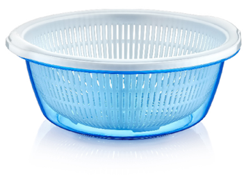 Plastic Strainer with Bowl 4.5L Assorted Colours D10211 (Parcel Rate)