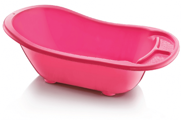 Plastic Baby Bath with Drain Assorted Colours D12004 (Big Parcel Rate)