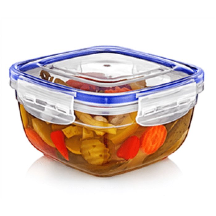 Square Clear Plastic Food Storage Container with Sealing Lid 1500ml D30104 (Parcel Rate)