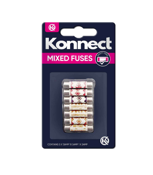 Konnect Mixed Plug Fuses Pack of 7 EFUSES (Large Letter Rate)