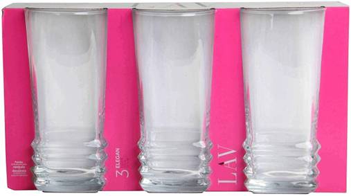 3 Pcs Elegan Long Glass (340CC) Set ELG379A (Parcel Rate)